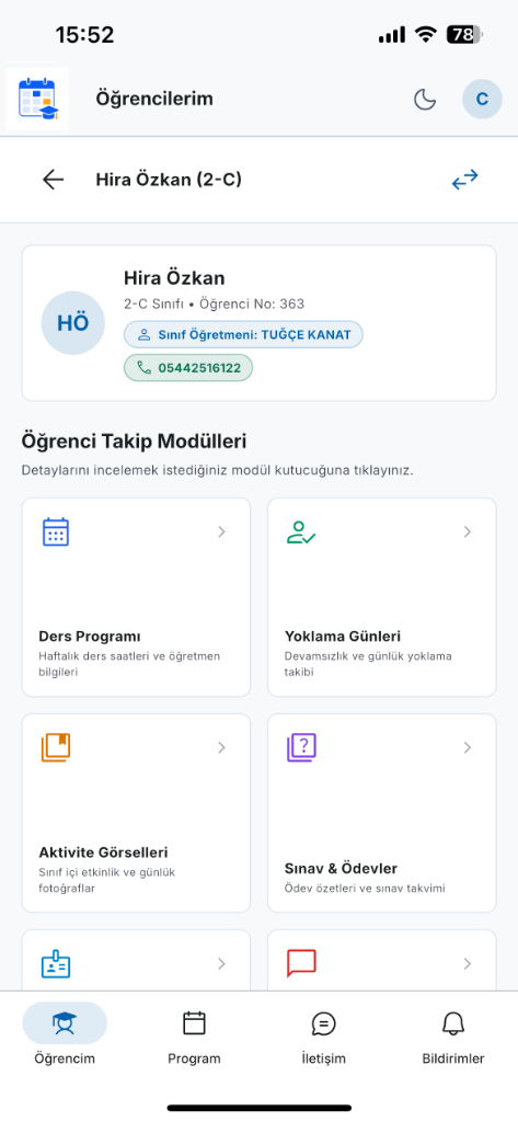 Educa Öğrenci Takip Modülleri